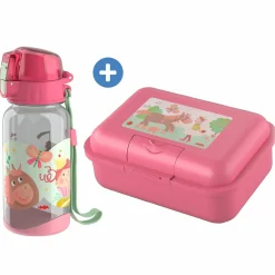 2-tlg, Lunch Set Brotdose & Trinkflasche - Prinzessin & Pferd