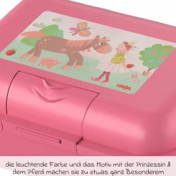 2-tlg, Lunch Set Brotdose & Trinkflasche - Prinzessin & Pferd