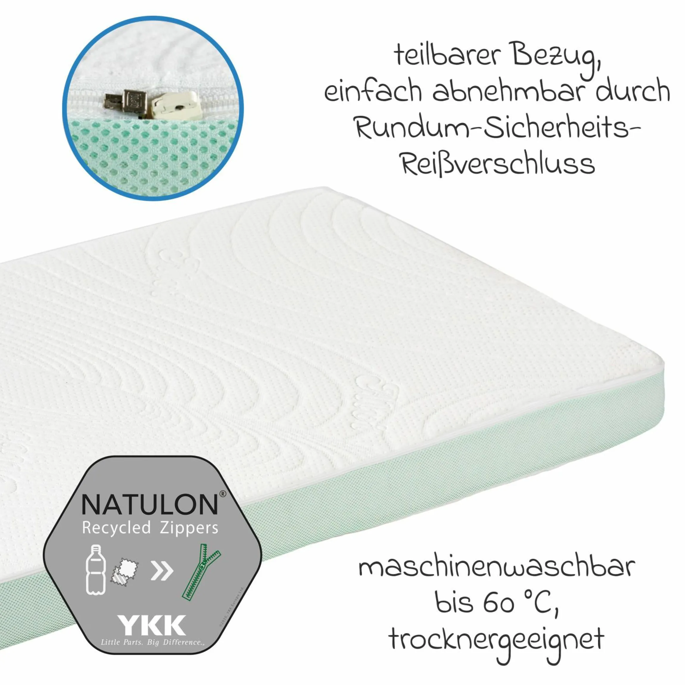 4-tlg. Matratzen-Set für Kinderbett 70x140 cm - Babybettmatratze ALVImed® + Betteinlage + 2 Spannbettlaken