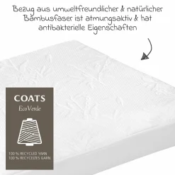 4-tlg. Matratzen-Set für Kinderbett 70x140 cm - Babybettmatratze MamaLiebe + Betteinlage + 2 Spannbettlaken
