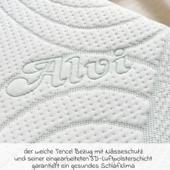 3-tlg. Matratzen-Set für Kinderwagen 75 x 33 cm - Weiß & Hellgrau