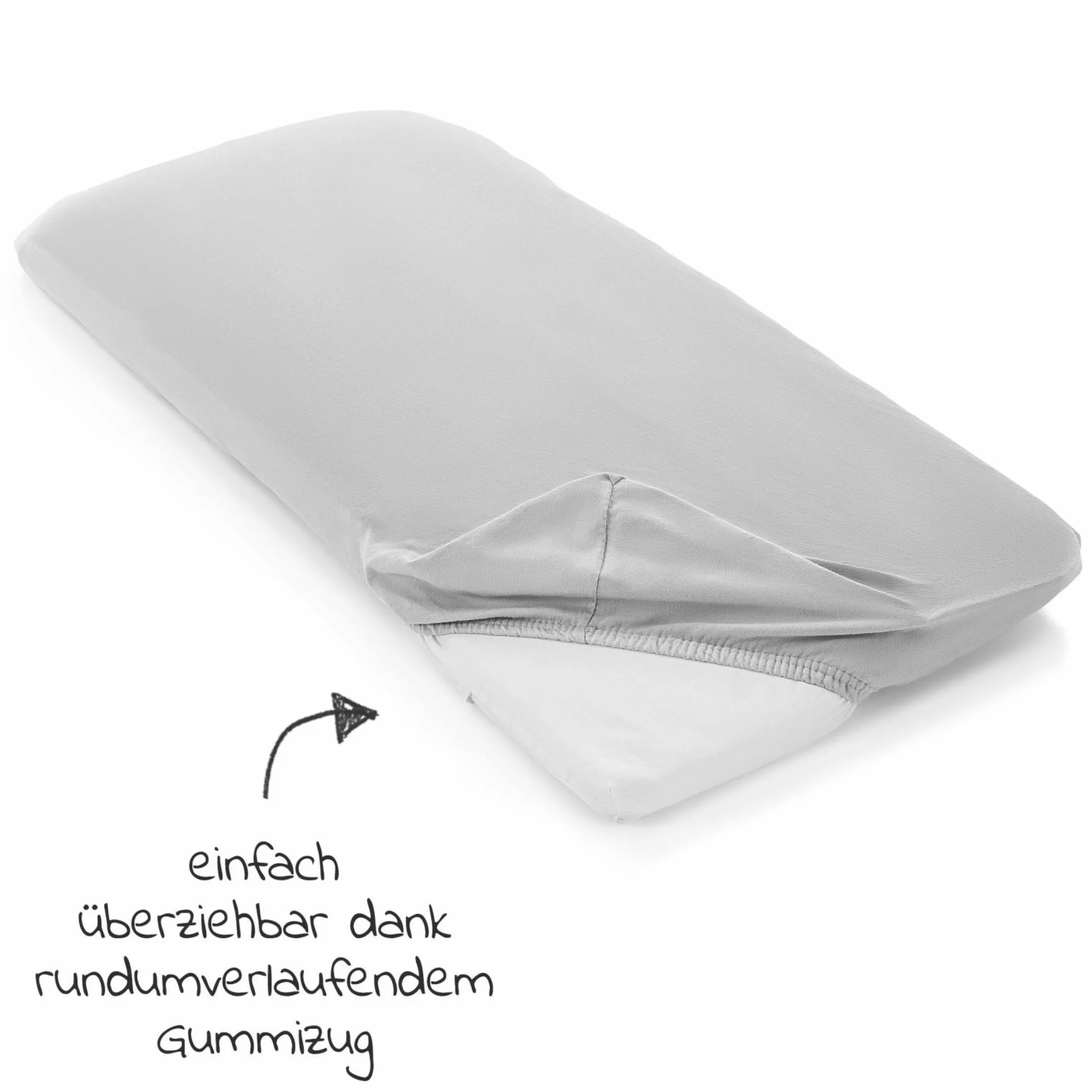 3-tlg. Matratzen-Set für Kinderwagen 75 x 33 cm - Weiß & Hellgrau