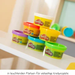 10-tlg. Nachhaltiges Spielset Roba + Play-Doh mit Bastelmatte 14,5 x 30 cm, 6 Dosen Knetmasse, Teigrolle, Pizzaschneider & Modelierwerkzeug