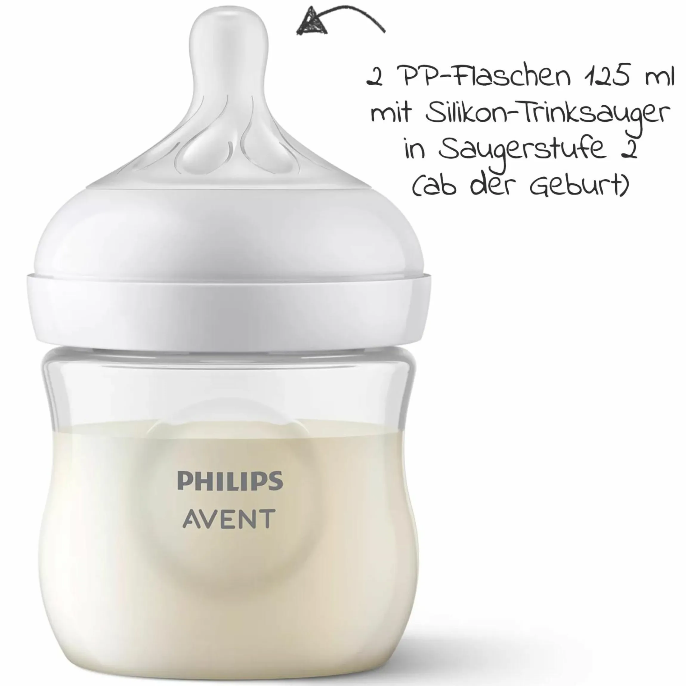 6-tlg. Neugeborenen-Starter-Set Natural Response - 4 PP-Flaschen mit Silikon-Sauger + Schnuller Ultra Soft 0-6M + Flaschenbürste