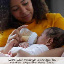 6-tlg. Neugeborenen-Starter-Set Natural Response - 4 PP-Flaschen mit Silikon-Sauger + Schnuller Ultra Soft 0-6M + Flaschenbürste