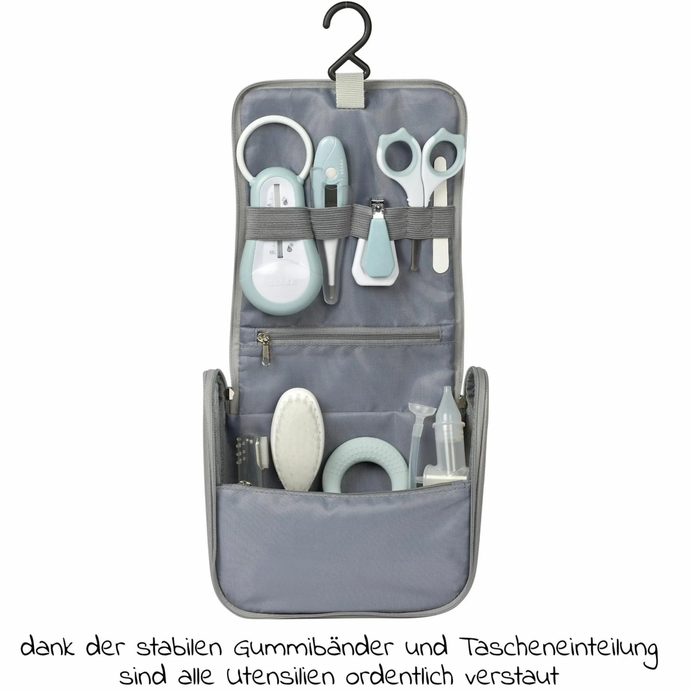 10-tlg. Pflegeset mit Kulturbeutel - Green Blue