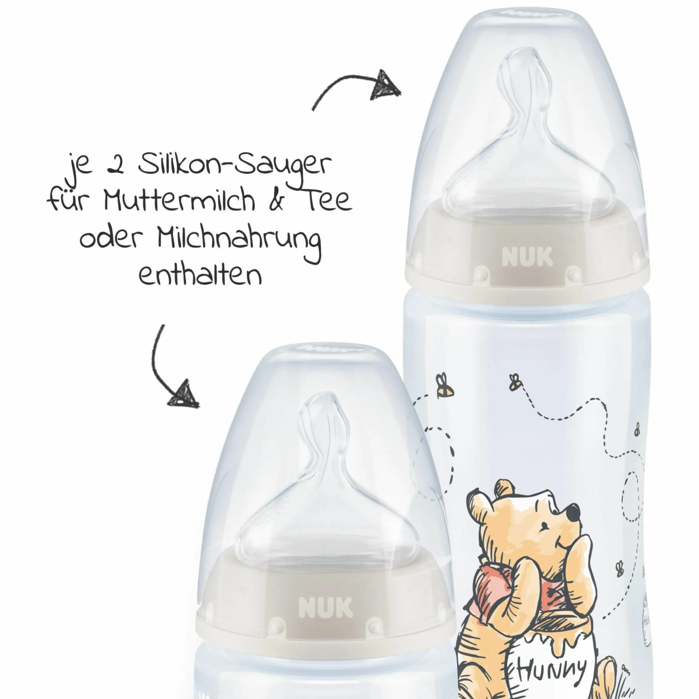 5-tlg. PP-Flaschen-Set First Choice Plus - Temperature Control - Disney Winnie Pooh