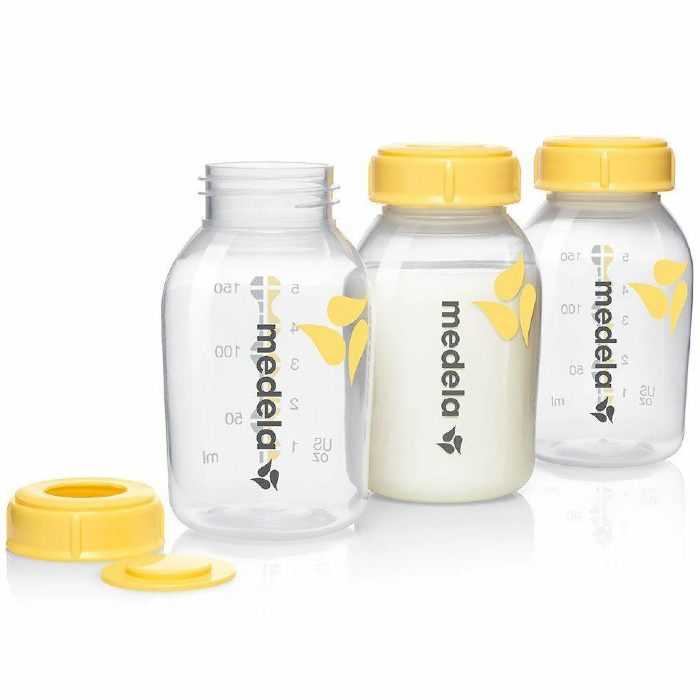 3-tlg. PP-Flaschen-Set für Muttermilch je 150 ml