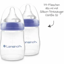 9-tlg. PP-Flaschen-Set mit NaturalWave® Trinksauger Gr. S & M + 3 Spucktücher