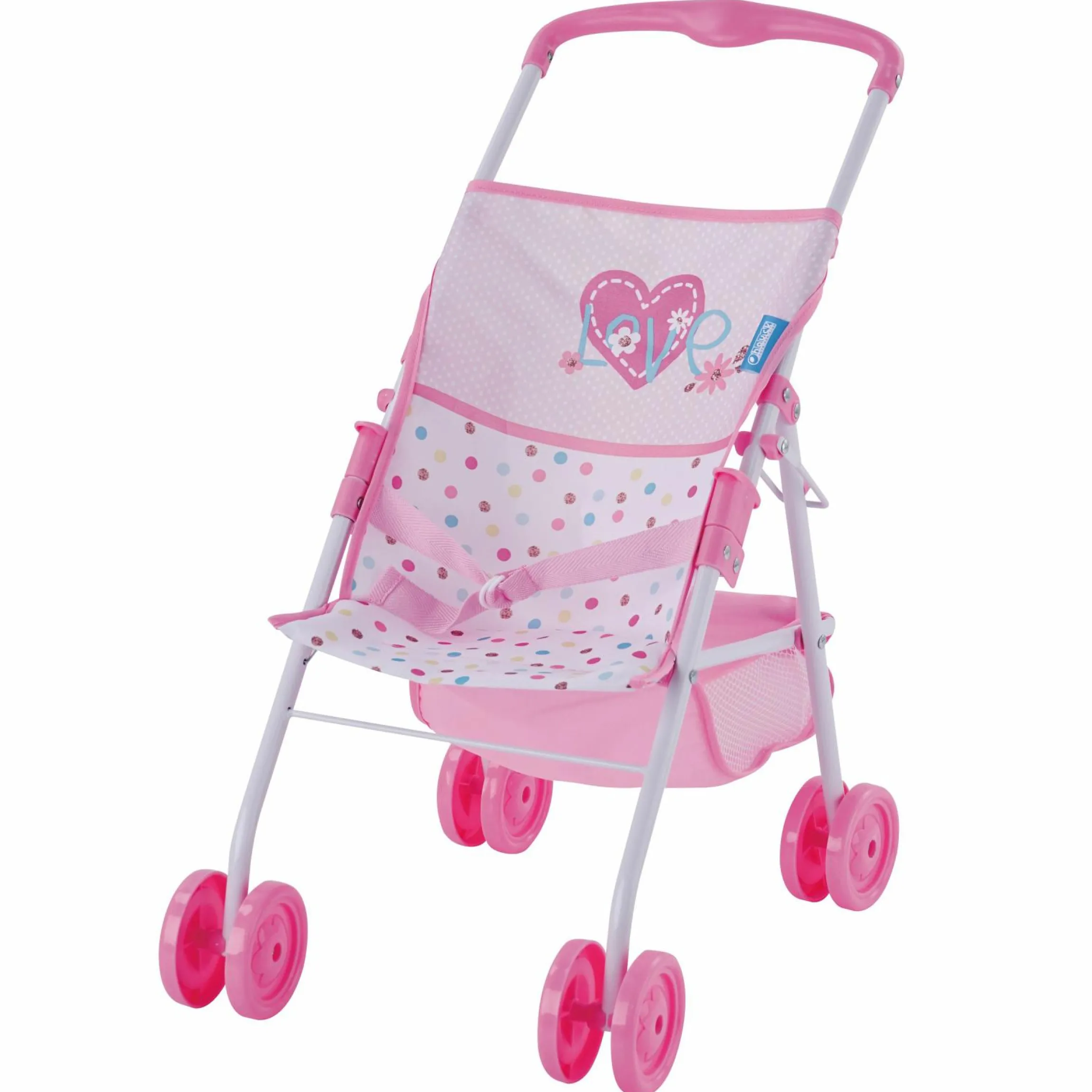 3-tlg. Puppenset - Babywippe, Buggy & Puppe (36 cm) - Love Heart