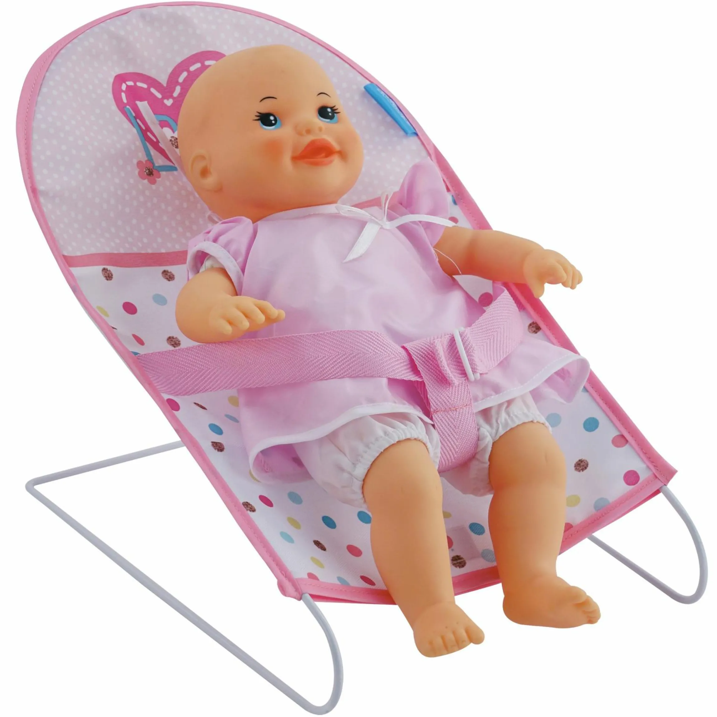 3-tlg. Puppenset - Babywippe, Buggy & Puppe (36 cm) - Love Heart