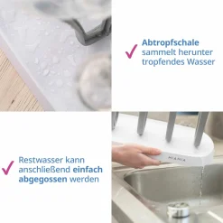 2-tlg. Reinigungsset für Babyflaschen - Abtropfgestell + Flaschenbürste - Grau Weiß