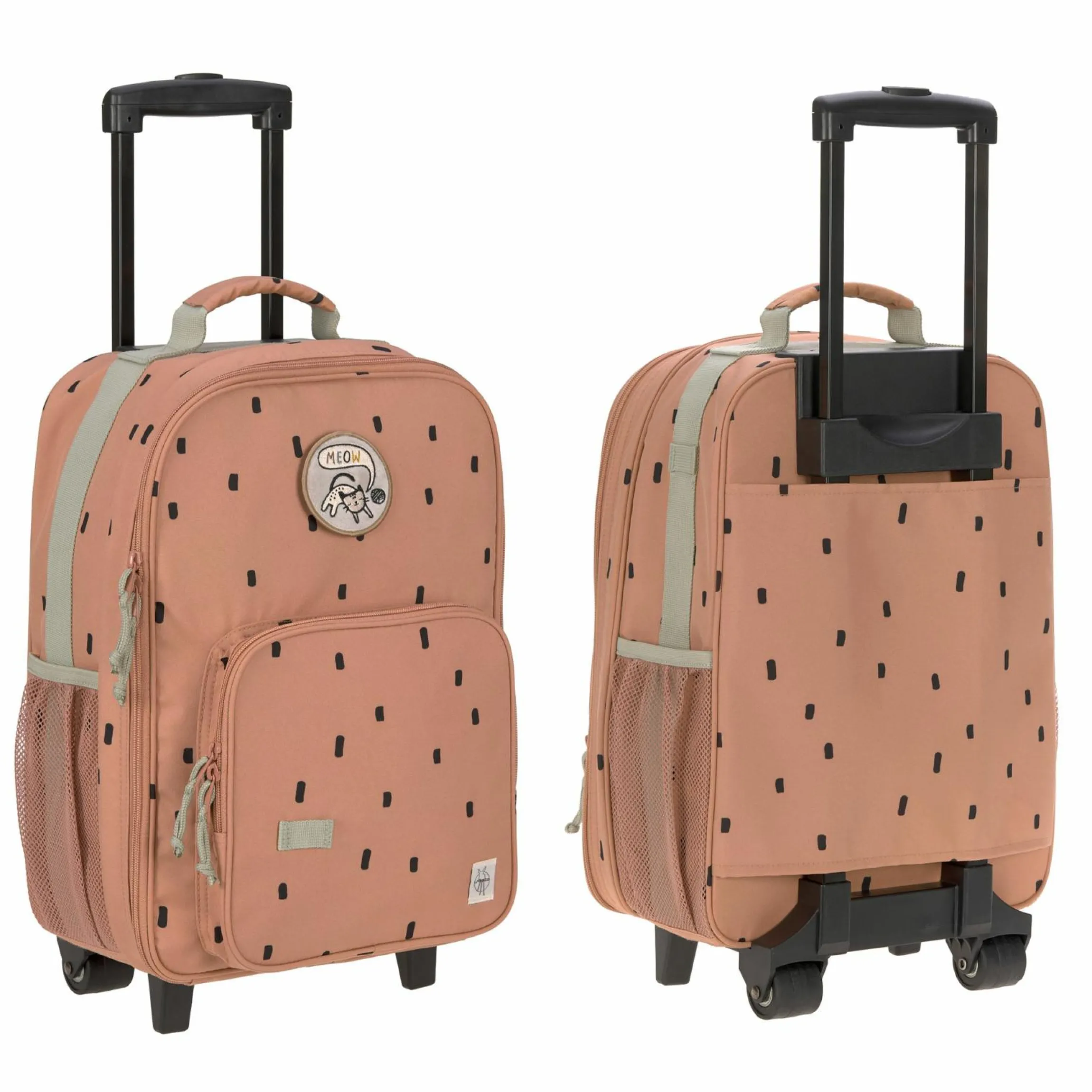 5-tlg. Reise-Set - inkl. Trolley + Washbag + Rucksack + Lunchbox + Trinkflasche - Happy Prints - Caramel