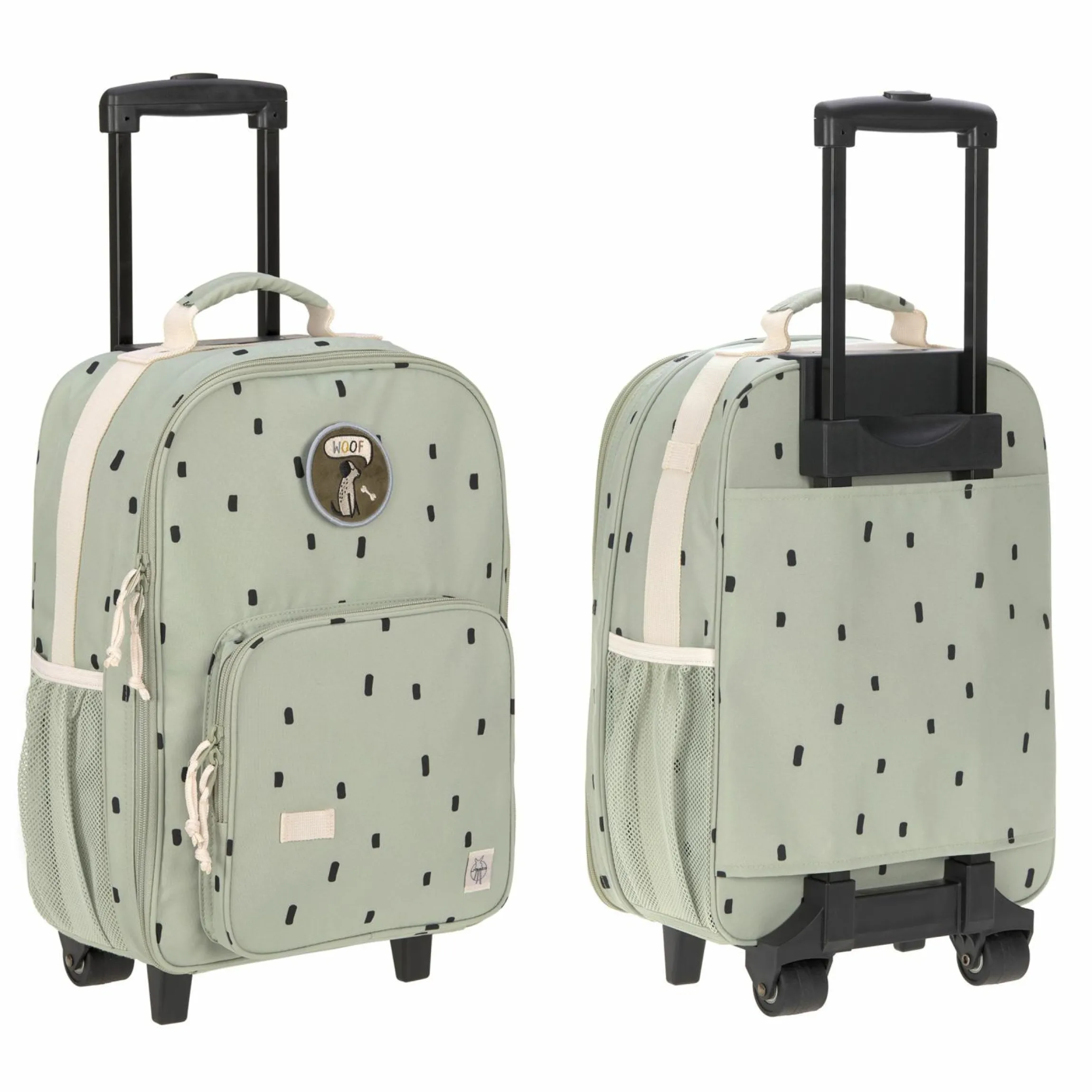 5-tlg. Reise-Set - inkl. Trolley + Washbag + Rucksack + Lunchbox + Trinkflasche - Happy Prints - Light Olive