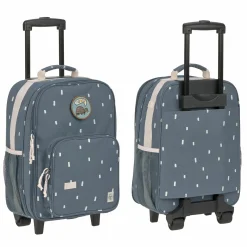 3-tlg. Reise-Set - inkl. Trolley + Washbag + Rucksack - Happy Prints - Midnight Blue