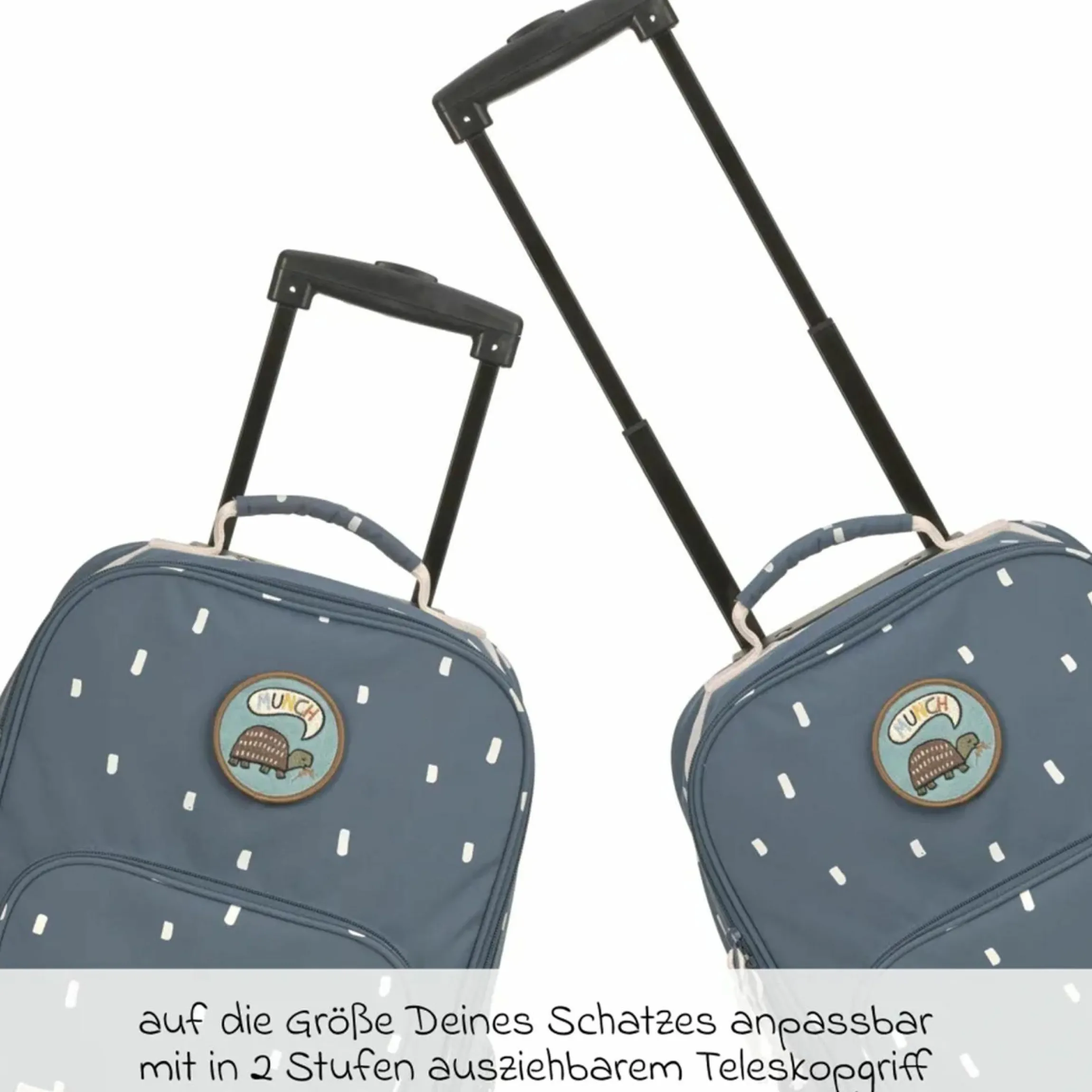 3-tlg. Reise-Set - inkl. Trolley + Washbag + Rucksack - Happy Prints - Midnight Blue