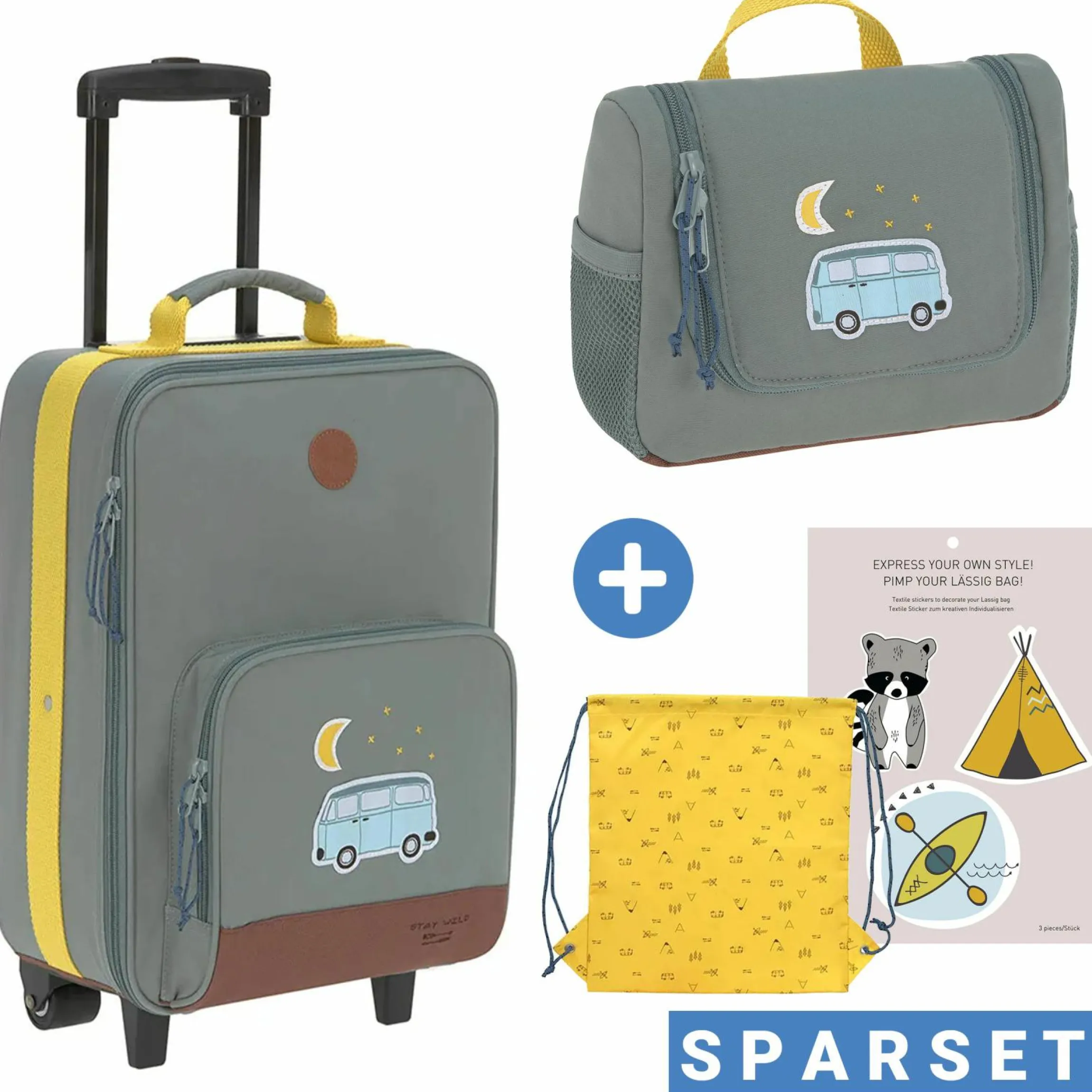2-tlg. Reise-Set - inkl. Trolley + Washbag - Adventure Bus