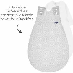 2-tlg. Schlafsack Baby-Mäxchen - Dots - Grey - Gr. 50/56