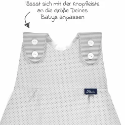 2-tlg. Schlafsack Baby-Mäxchen - Dots - Grey - Gr. 50/56