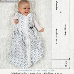 2-tlg. Schlafsack Baby-Mäxchen - Dots - Grey - Gr. 50/56