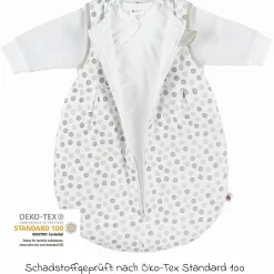 2-tlg. Schlafsack-Set - Circle Weiß Grau + GRATIS Strampler mit Shirt - Let's have a Party - Gr. 62/68