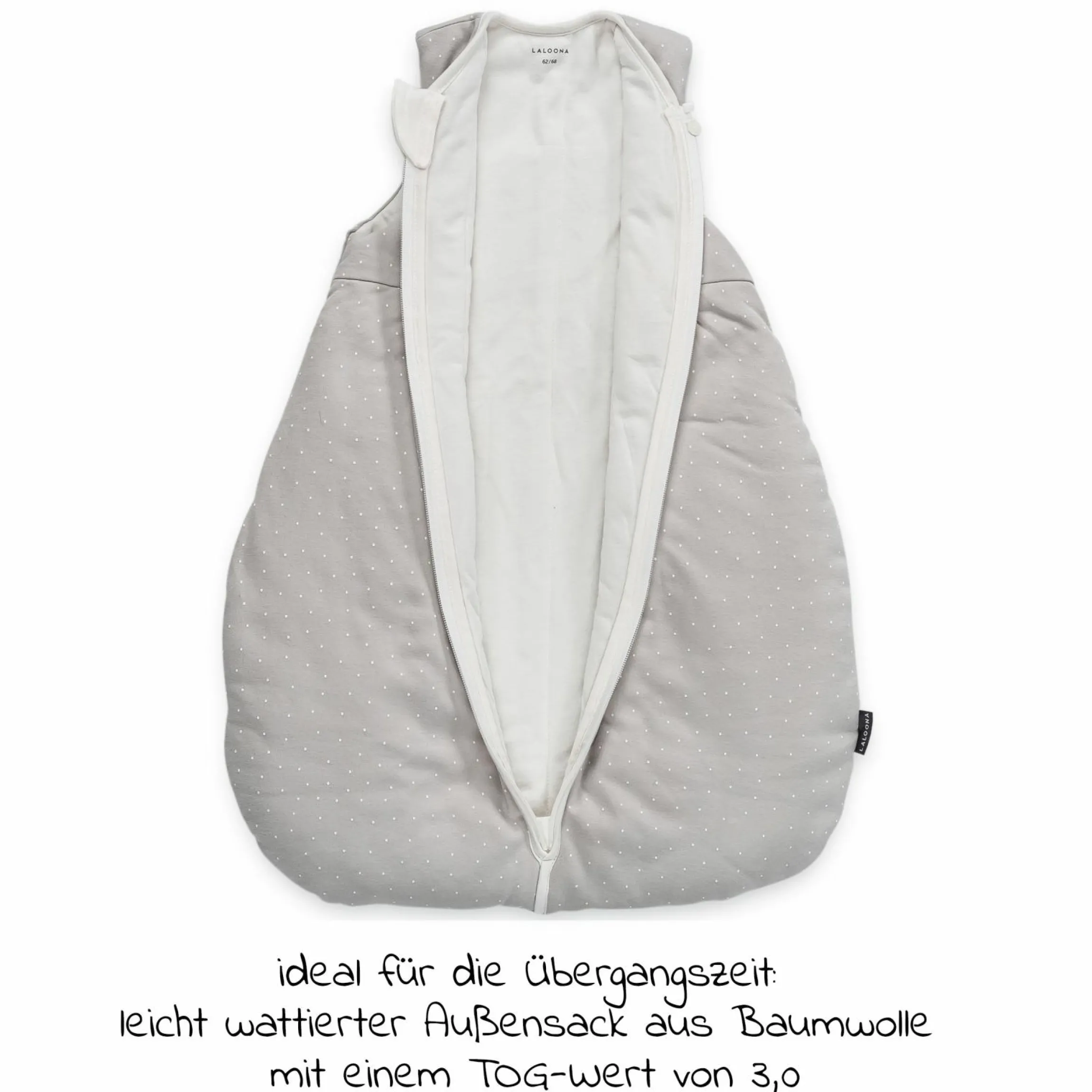 2-tlg. Schlafsack-Set - Dots - Light Taupe - Gr. 62/68