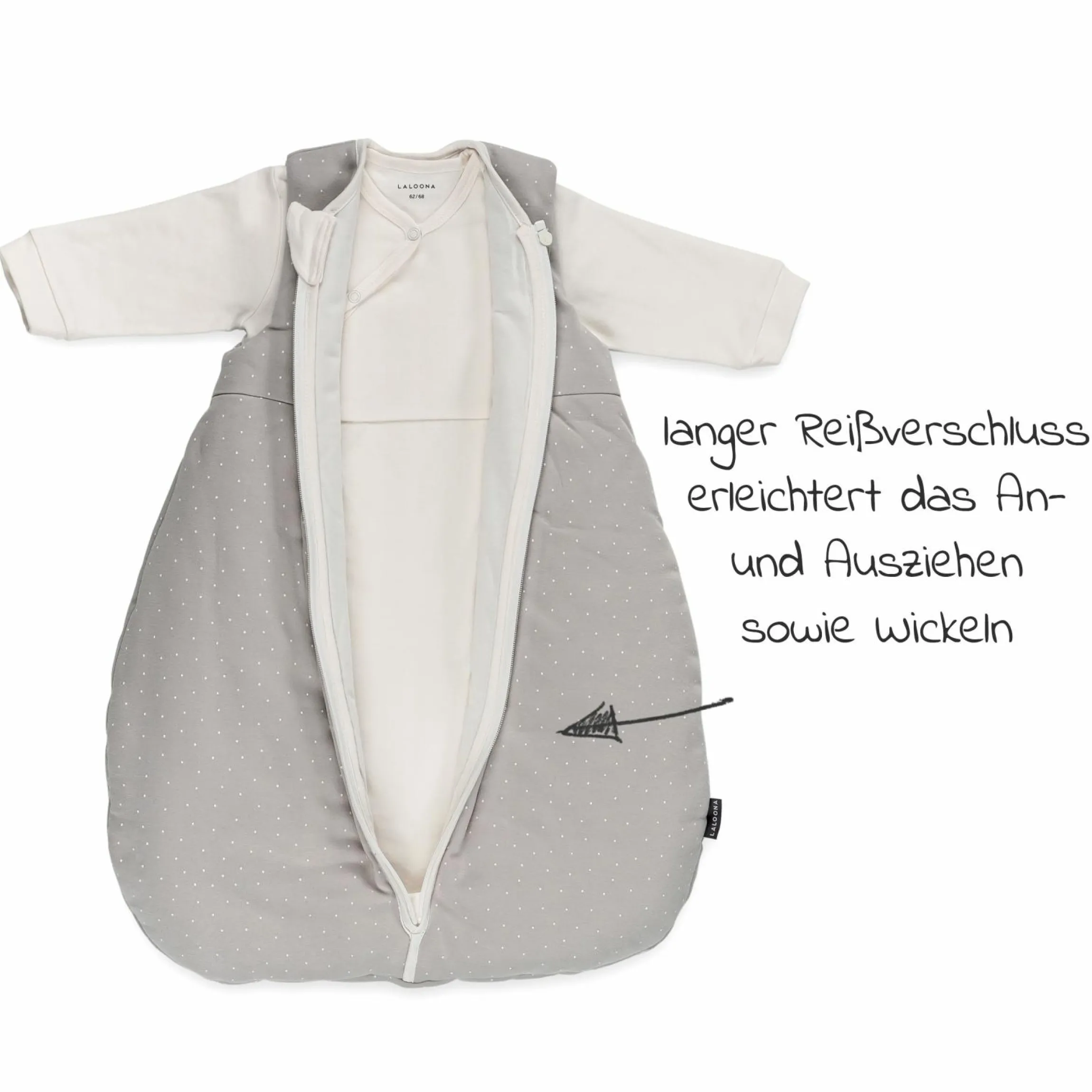 2-tlg. Schlafsack-Set - Dots - Light Taupe - Gr. 62/68