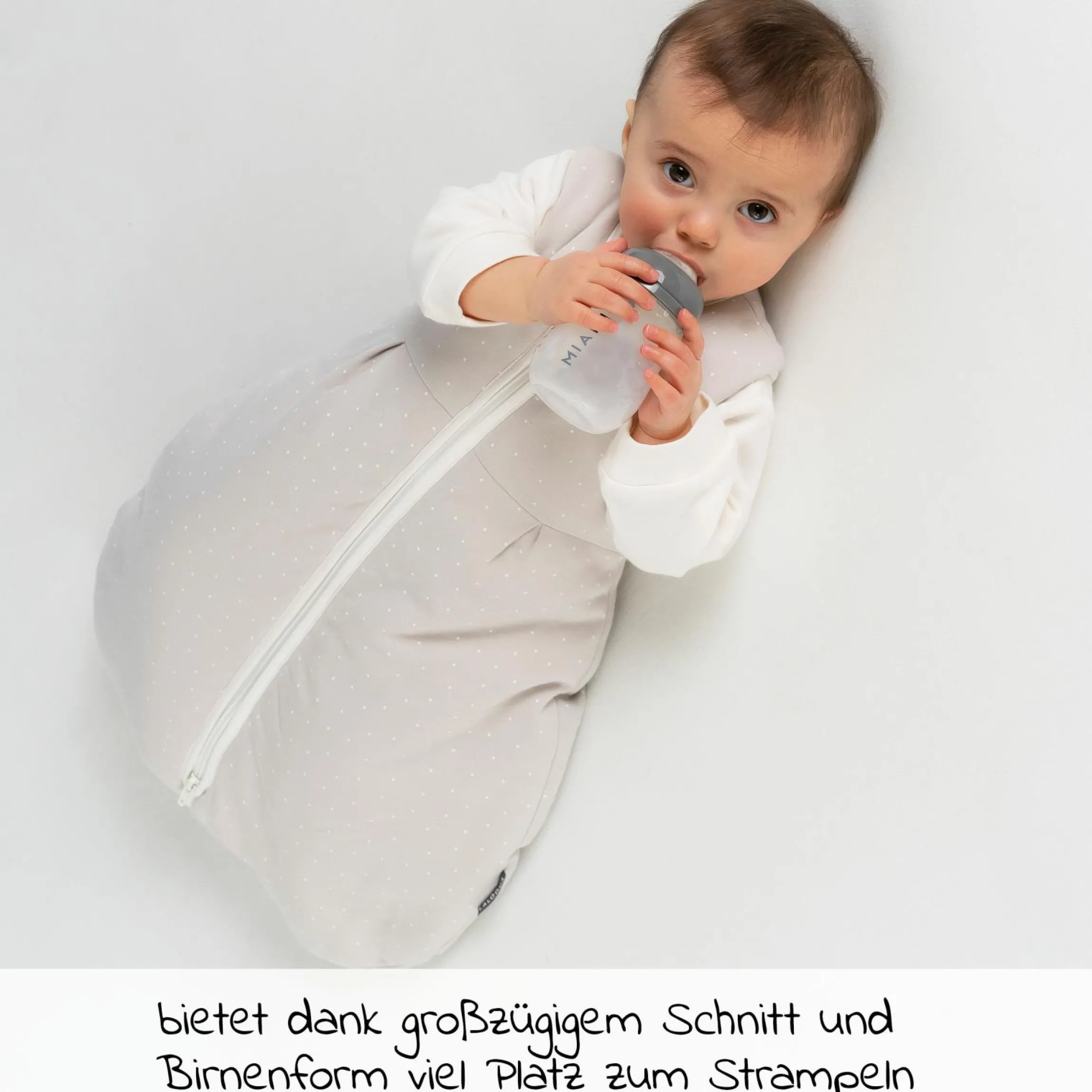 2-tlg. Schlafsack-Set - Dots - Light Taupe - Gr. 62/68