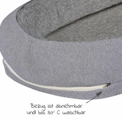 8-tlg. Schlummer-Set - Nestchen + 3 Bodys + Strampelsack + 3 Kratzfäustlinge - Grau Weiß