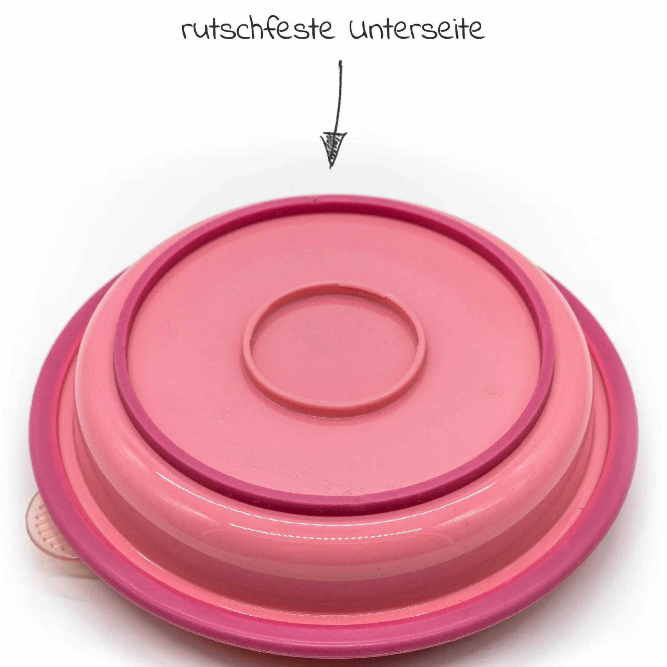 4-tlg. Set für unterwegs inkl. Babyteller mit Besteck & Trinklern-Becher - Pink