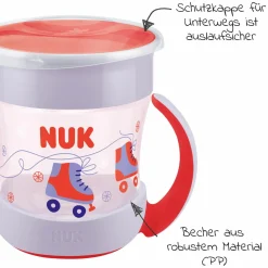 4-tlg. Set für unterwegs inkl. Babyteller mit Besteck & Trinklern-Becher - Pink