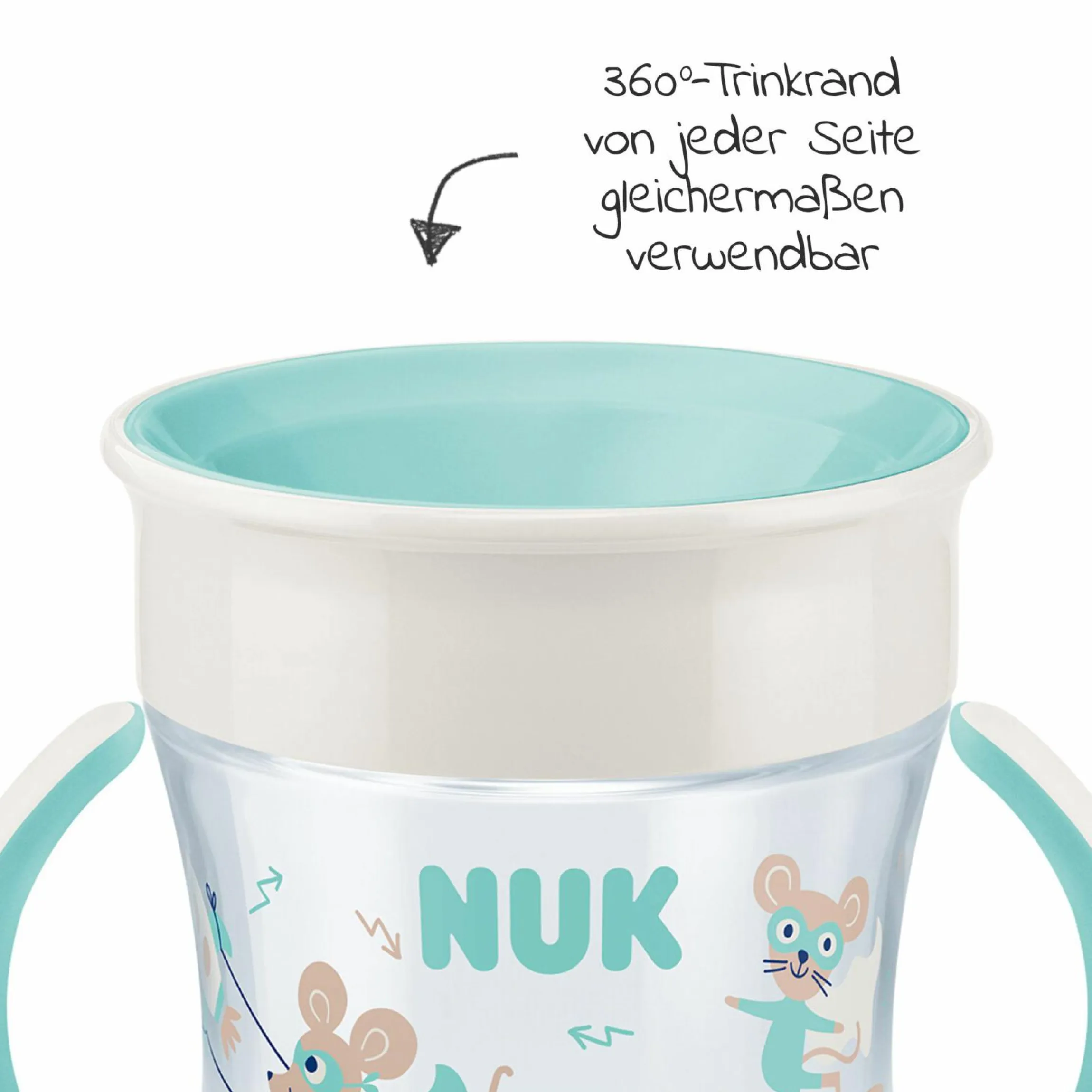 4-tlg. Set für unterwegs inkl. Babyteller mit Besteck & Trinklern-Becher - Grün