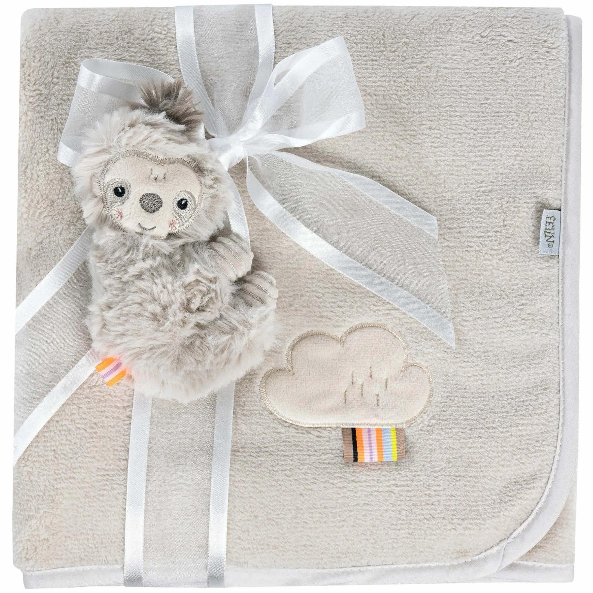 2-tlg. Set Kuscheldecke + Greifling 75 x 100 cm - Faultier