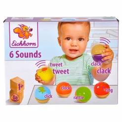 6-tlg. Set Musik Holzkugeln mit verschiedenen Sounds