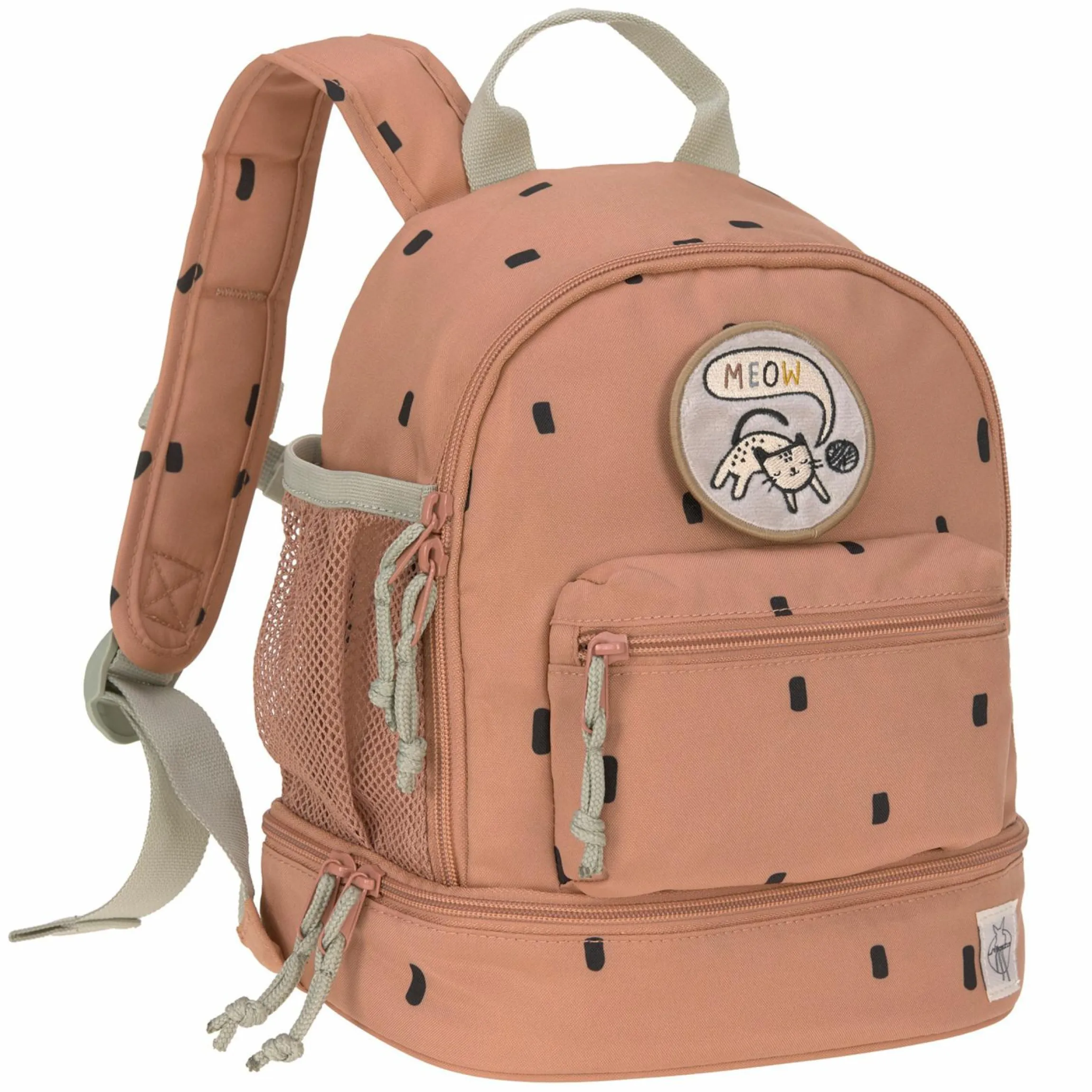 2-tlg. Set Rucksack Mini Backpack & Edelstahl-Brotdose Lunchbox - Happy Prints - Caramel