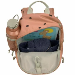 2-tlg. Set Rucksack Mini Backpack & Edelstahl-Brotdose Lunchbox - Happy Prints - Caramel