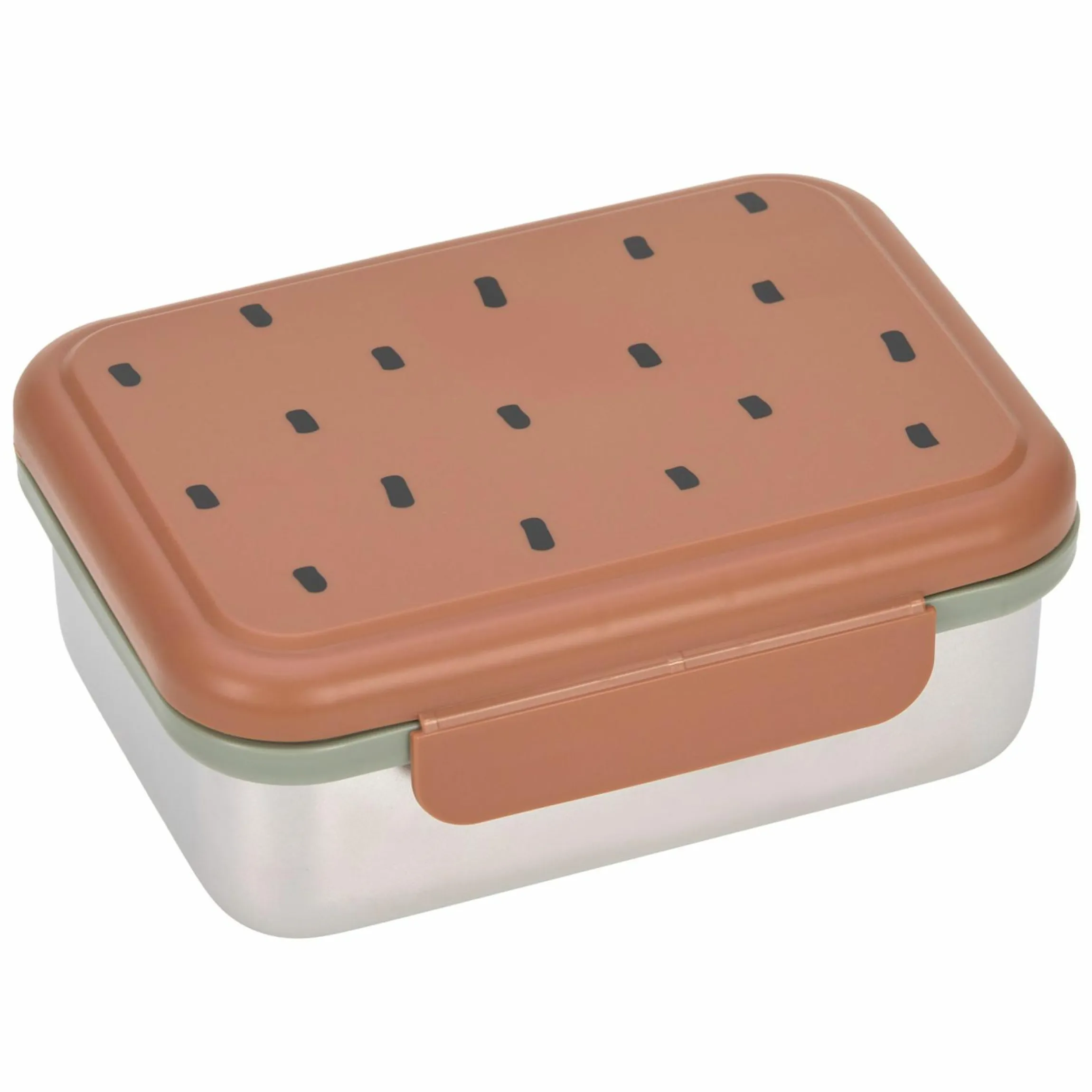 2-tlg. Set Rucksack Mini Backpack & Edelstahl-Brotdose Lunchbox - Happy Prints - Caramel