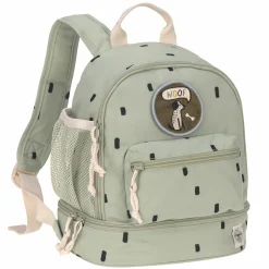 2-tlg. Set Rucksack Mini Backpack & Edelstahl-Brotdose Lunchbox - Happy Prints - Light Olive
