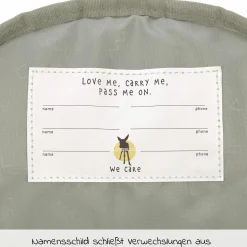 2-tlg. Set Rucksack Mini Backpack & Edelstahl-Brotdose Lunchbox - Happy Prints - Light Olive