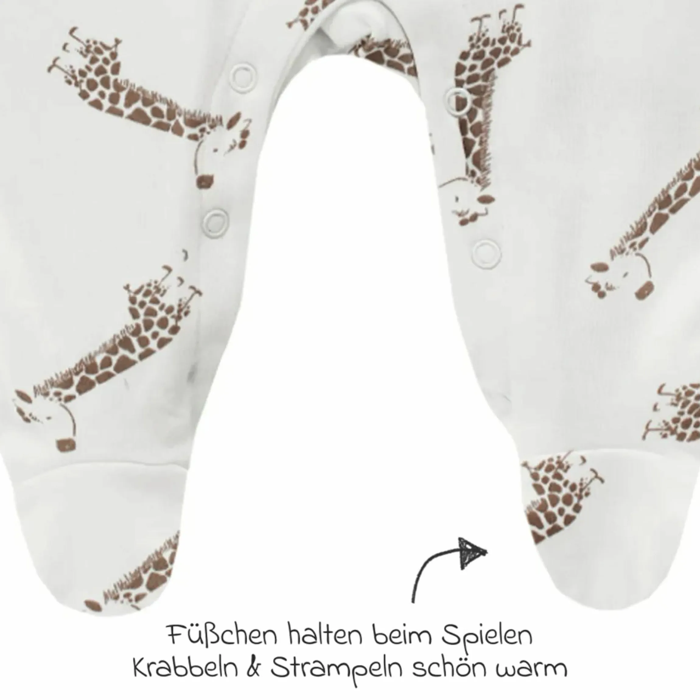 2-tlg. Set Strampler & Shirt - Giraffe & Elefant - Offwhite - Gr. 68