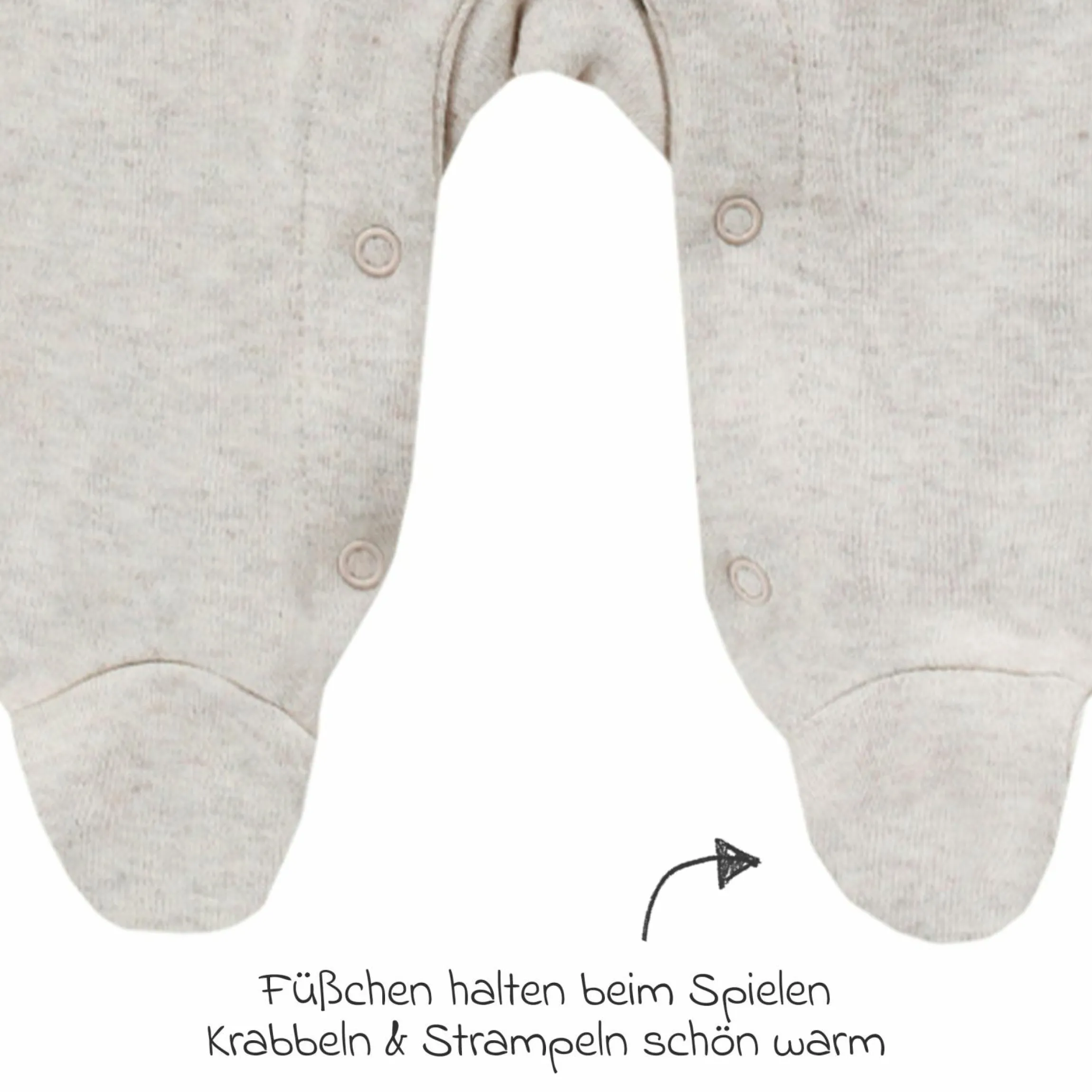 4-tlg. Set Strampler, Langarmshirt, Wickelshirt & Jogginghose - Beige Melange - Gr. 68