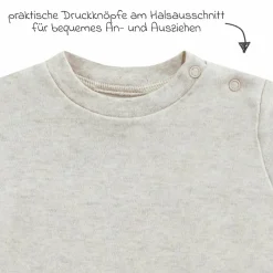 4-tlg. Set Strampler, Langarmshirt, Wickelshirt & Jogginghose - Beige Melange - Gr. 68