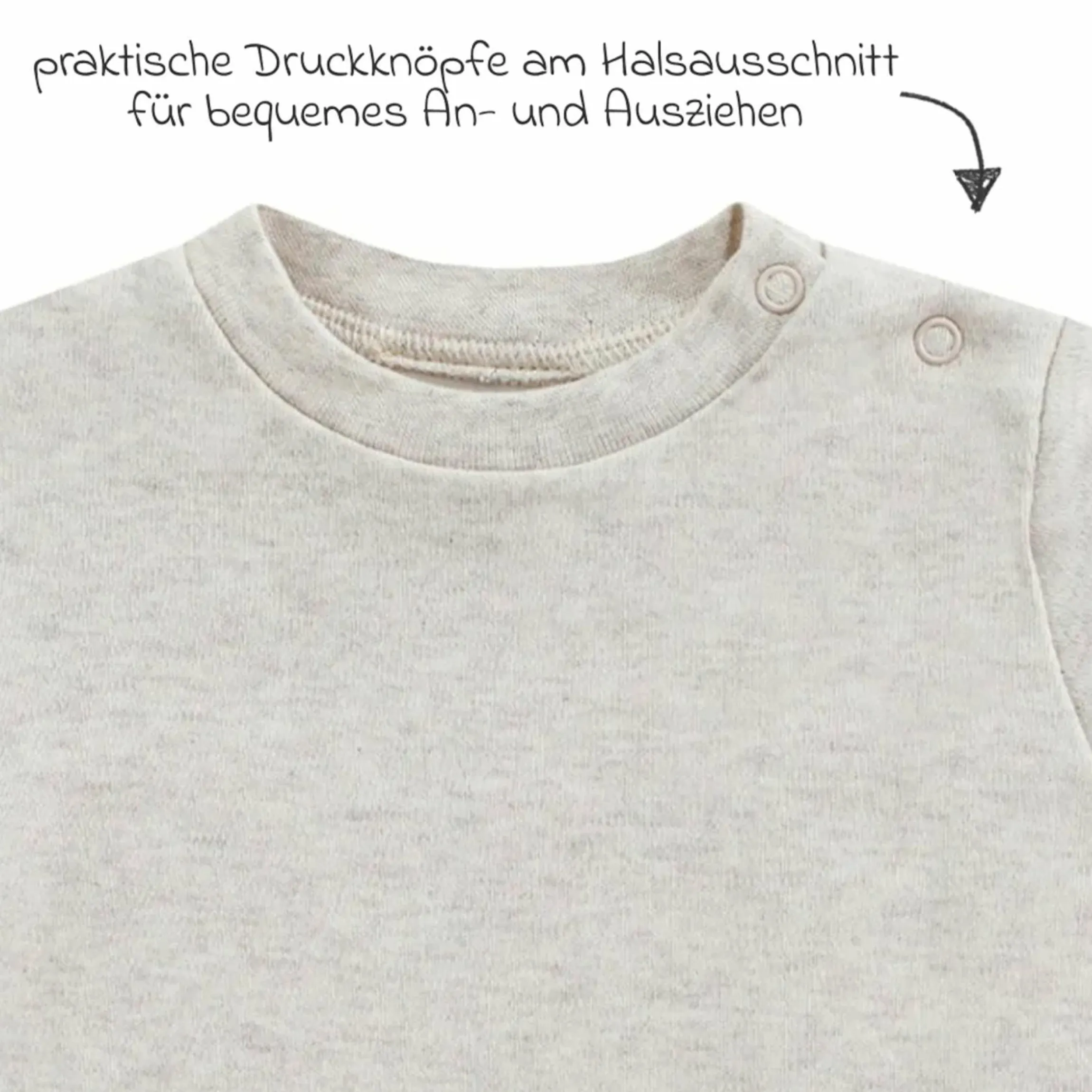 4-tlg. Set Strampler, Langarmshirt, Wickelshirt & Jogginghose - Beige Melange - Gr. 68