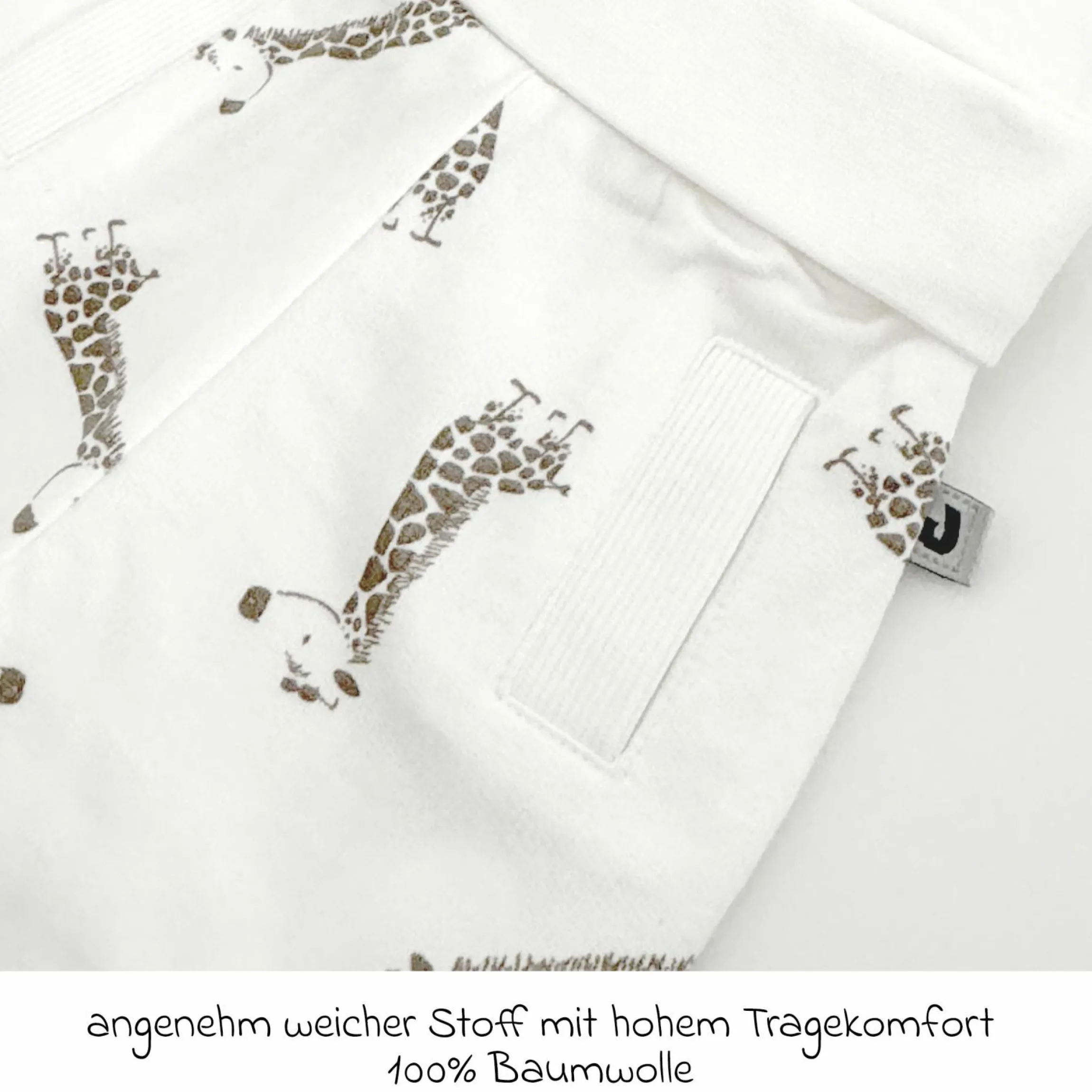 2-tlg. Set Sweatshirt & Hose - Giraffe Allover - Offwhite - Gr. 74