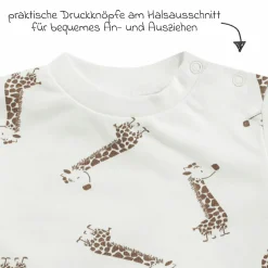 2-tlg. Set Sweatshirt & Hose - Giraffe Allover - Mokka Offwhite - Gr. 74