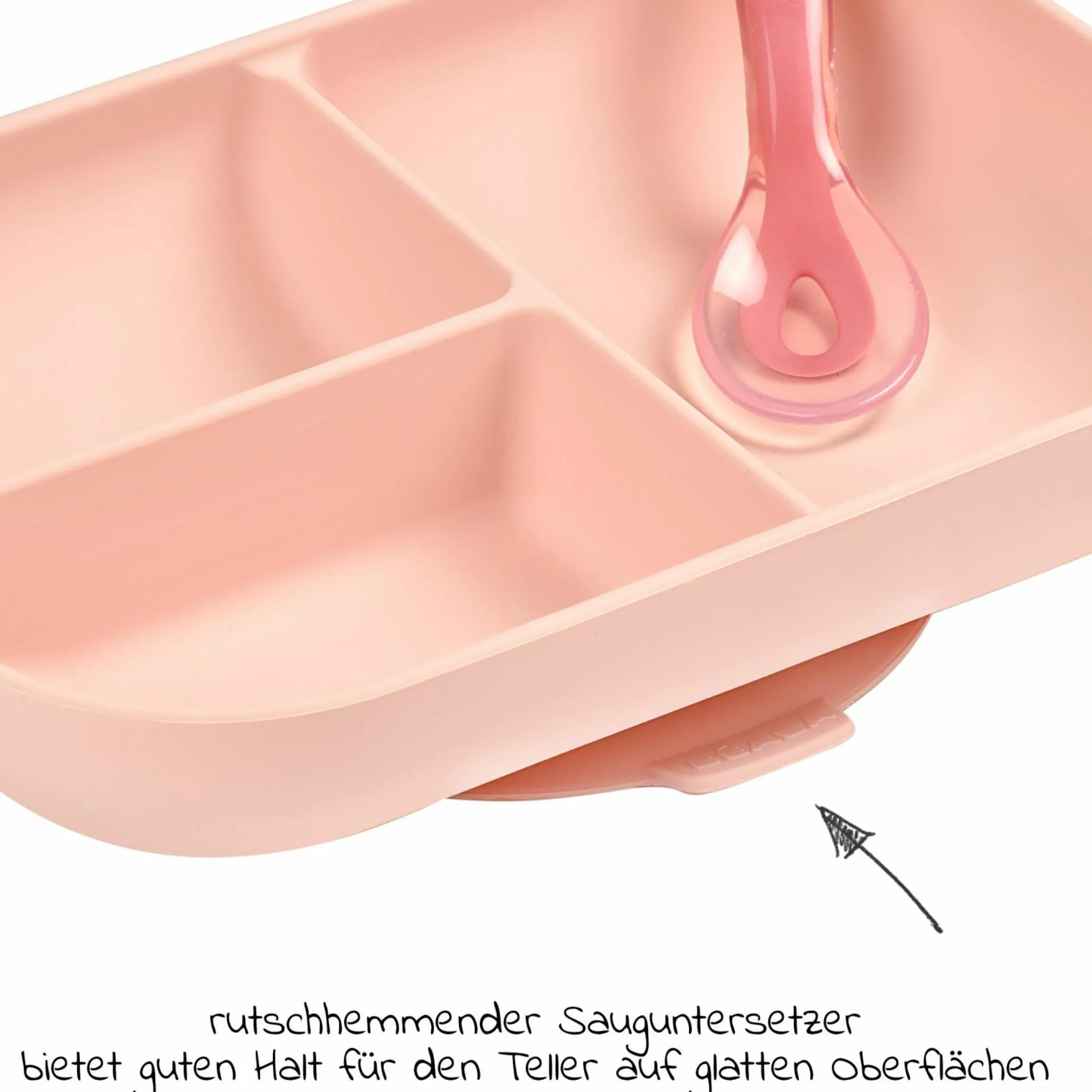 2-tlg. Silikon Esslern-Set - Rosa