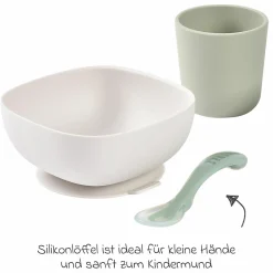 4-tlg. Silikon-Geschirr-Set - Salbeigrün