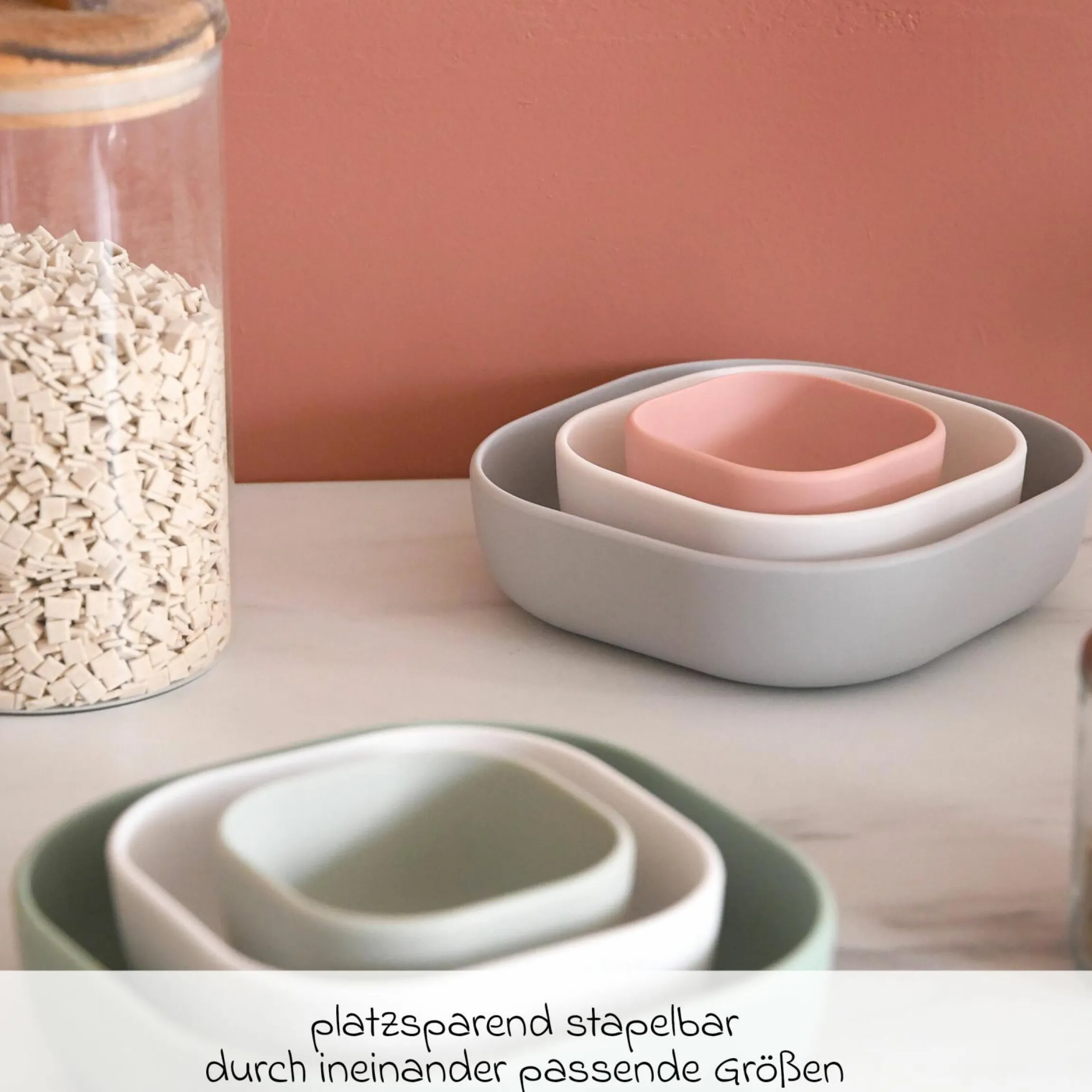 3-tlg. Silikon-Schalen-Set - Velvet Grey