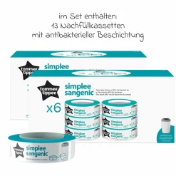 14-tlg. Simplee Sangenic Sparset - Windeleimer + 13 Nachfüllkassetten