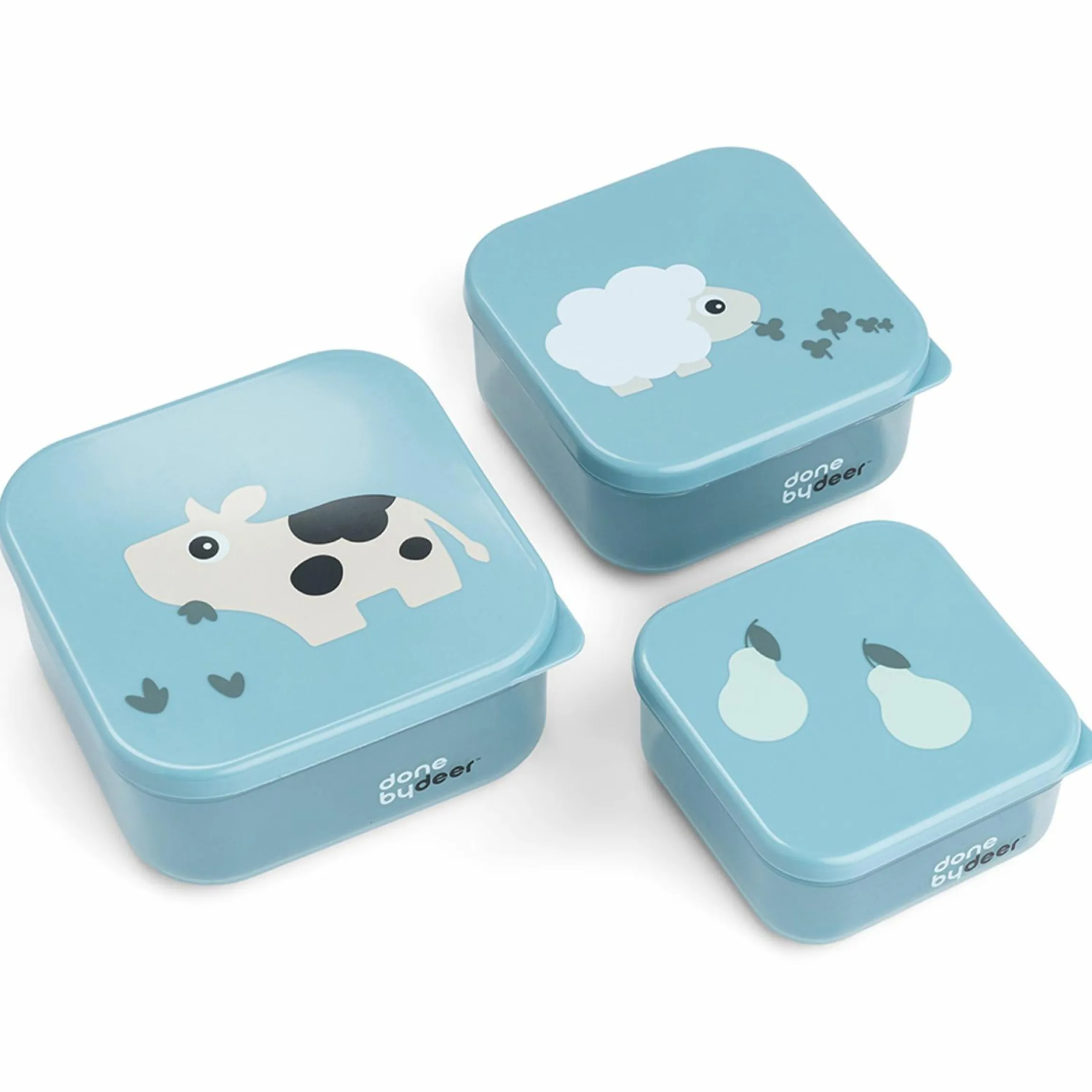 3-tlg. Snackboxen-Set - Tiny Farm - Blau